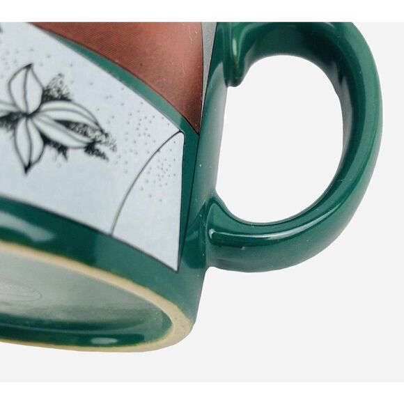 Vintage 80s KGG Handarbeit Green Mug Woman Germany Nagel Car Duesenberg Art Deco - Picture 10 of 10